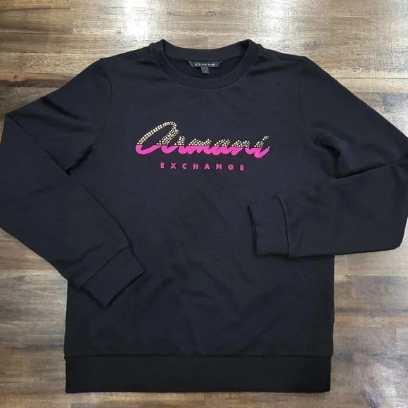 Armani Exchange Fleece Print Studded Sweater - Picture 4 of 11